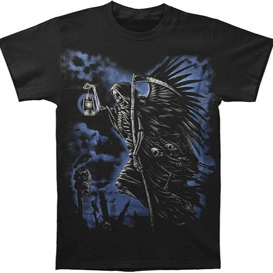 Men's Punk Skull Print Short Sleeve Loose T-Shirt teemdrop