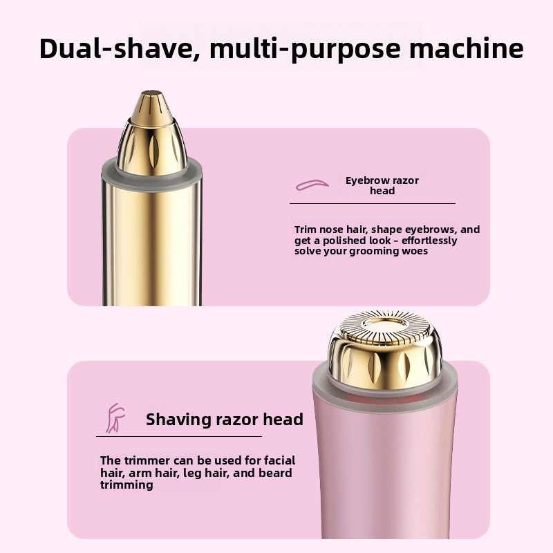 Electric Eyebrow and Nose Hair Trimmer USB Rechargeable Washable Painless Facial Grooming Tool