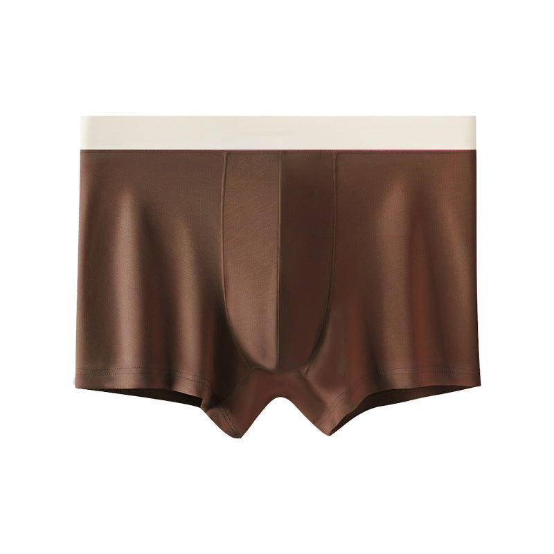 Men's Modal Silk Lining Breathable Seamless Boxer Briefs