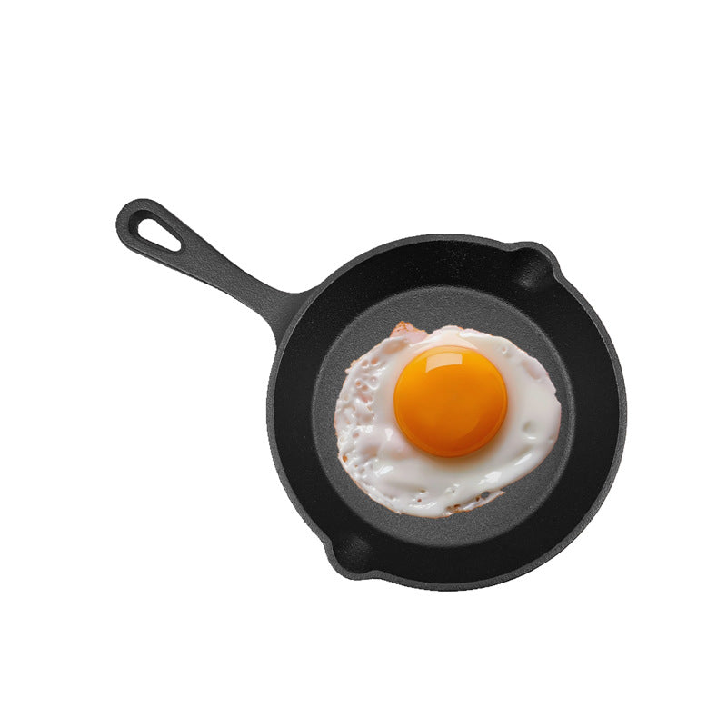 Traditional Cast Iron Flat Bottom Frying Pan teemdrop