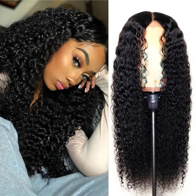 Heat Resistant Synthetic Fiber Long Curly Full Wig With Natural Look teemdrop