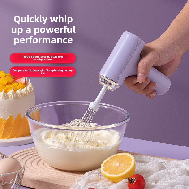 Mini Wireless Rechargeable Electric Hand Mixer with 3 Speeds for Baking and Cooking