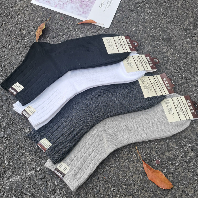 Men's and women's thickened pure cotton mid-calf socks teemdrop