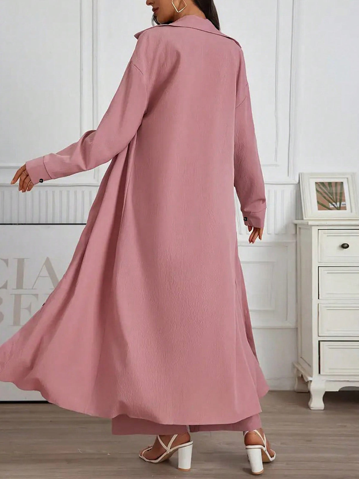 Casual wide-leg straight-leg pants set of two pieces