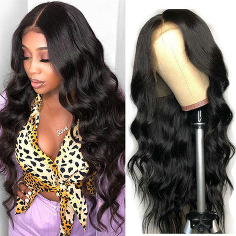 Women's Synthetic Long Curly Wig with Bangs Heat Resistant Fiber teemdrop