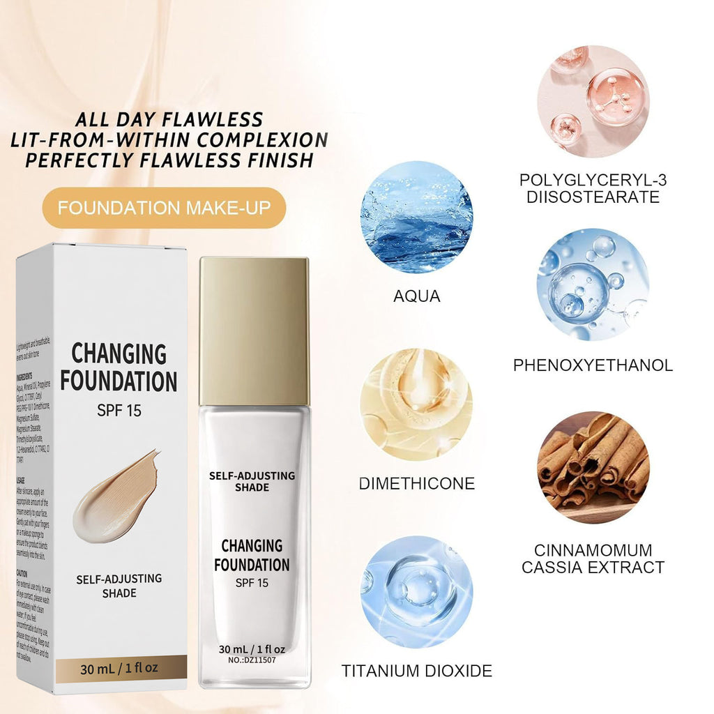 Color Changing Long Lasting Hydrating Liquid Foundation Natural Finish Makeup Base teemdrop