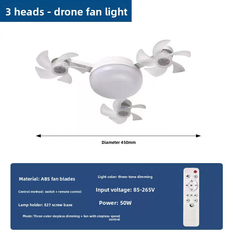 New type of remote-controlled integrated ceiling fan teemdrop