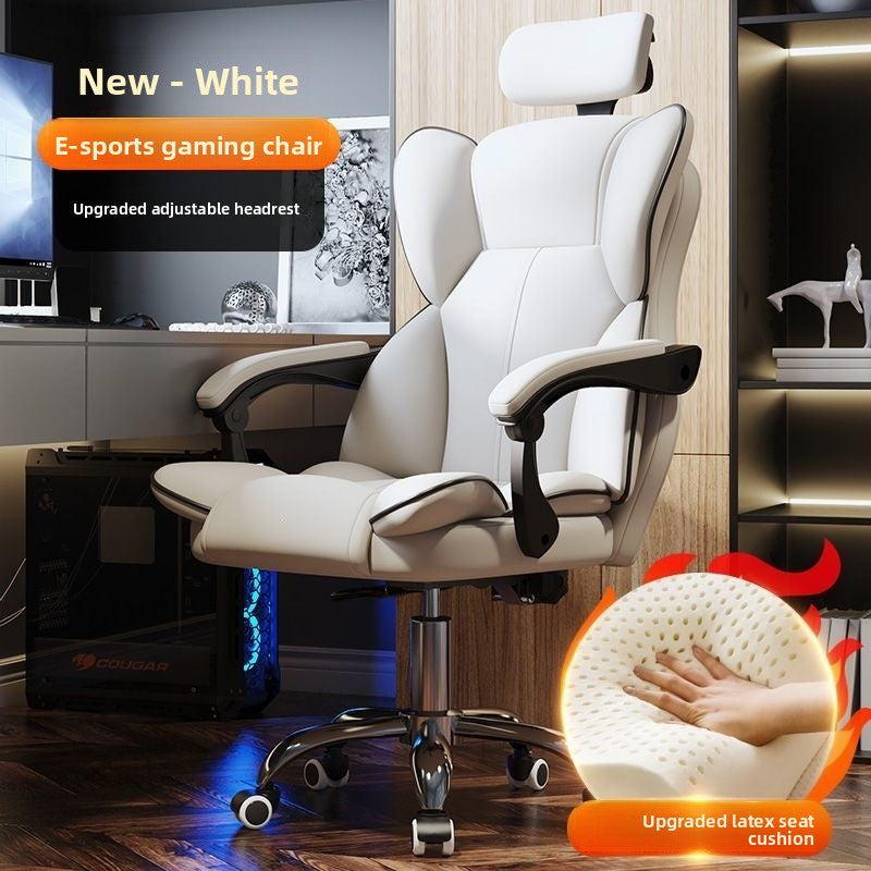 Ergonomic High-Elasticity Foam Computer Chair with Headrest and Footrest
