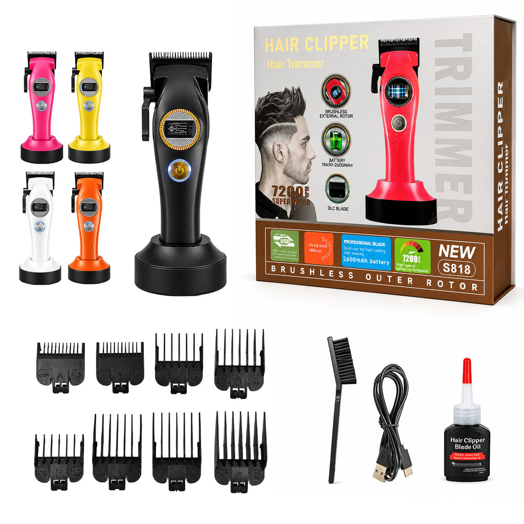 High-Speed Brushless Cordless Hair Clipper with DLC Ceramic Blade and Long Battery Life teemdrop