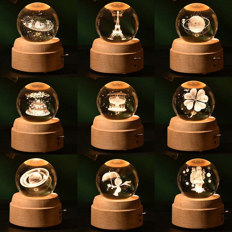 Rotating Crystal Ball Music Box
