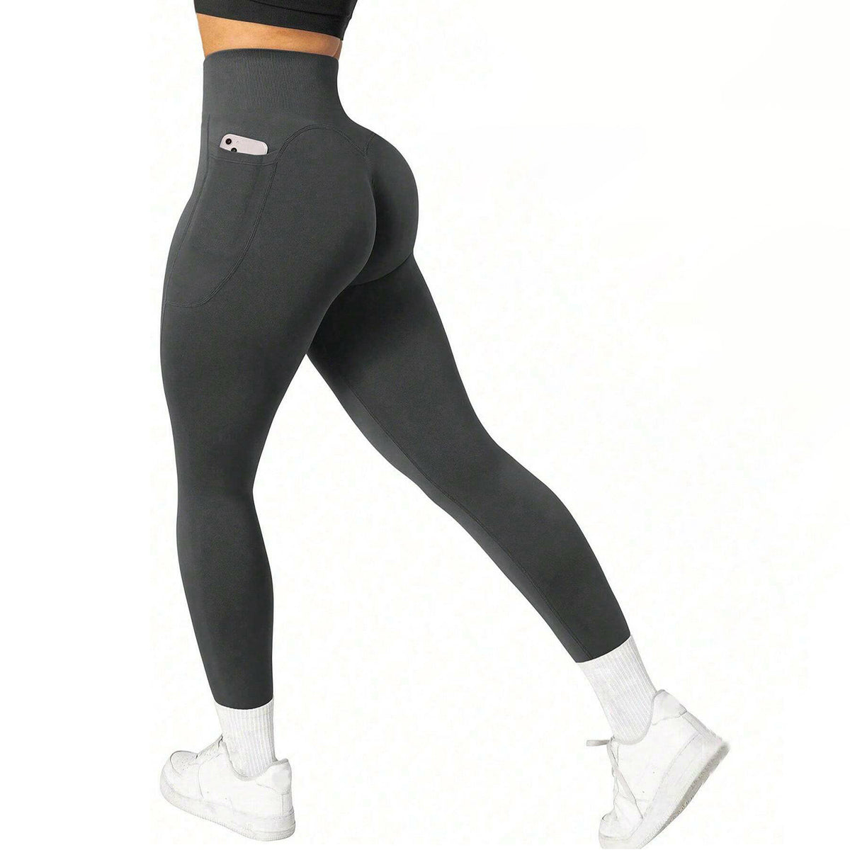 Women's high-waist pocketed athletic leggings