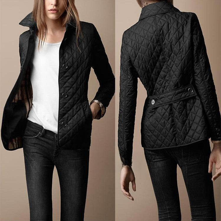 Elegant Lapel Slim Fit Thick Warm Cotton Coat teemdrop