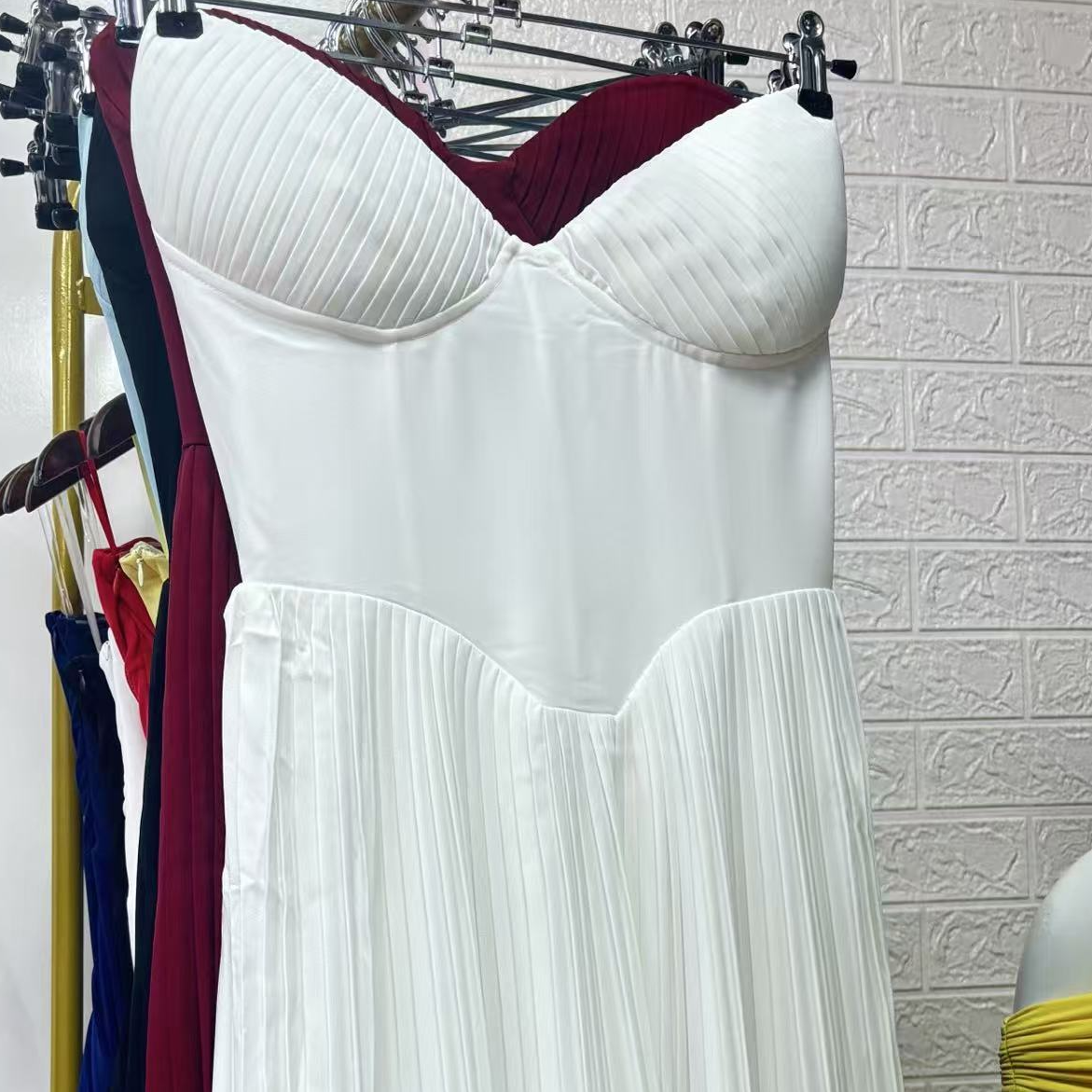 Off-Shoulder Backless Ruched High-Waist Long Dress teemdrop