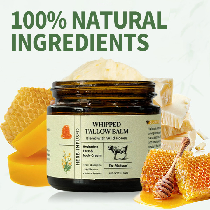 Grass-Fed Beef Tallow Cream with Manuka Honey Moisturizing Face Cream