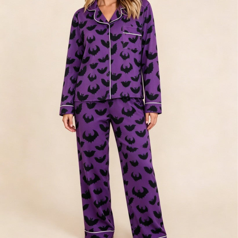 Women's long-sleeve Halloween pajamas teemdrop