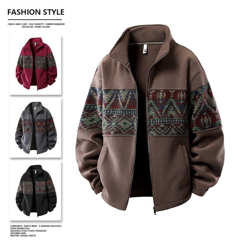 Men's Winter Fleece-Lined Rabbit Fur Hooded Pullover Sweatshirt
