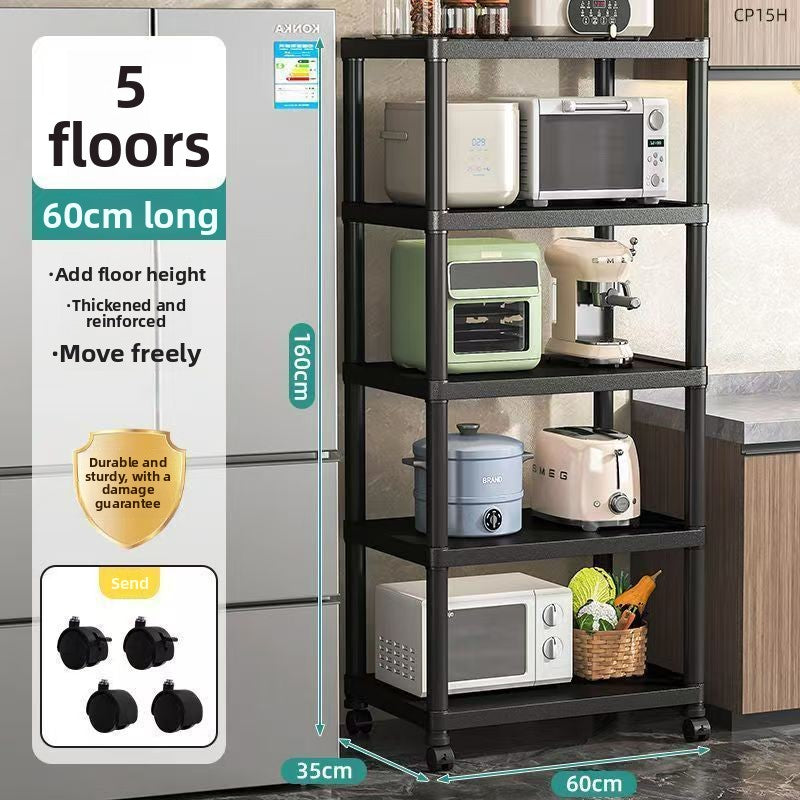 Multi-Layer Foldable Storage Rack with Wheels