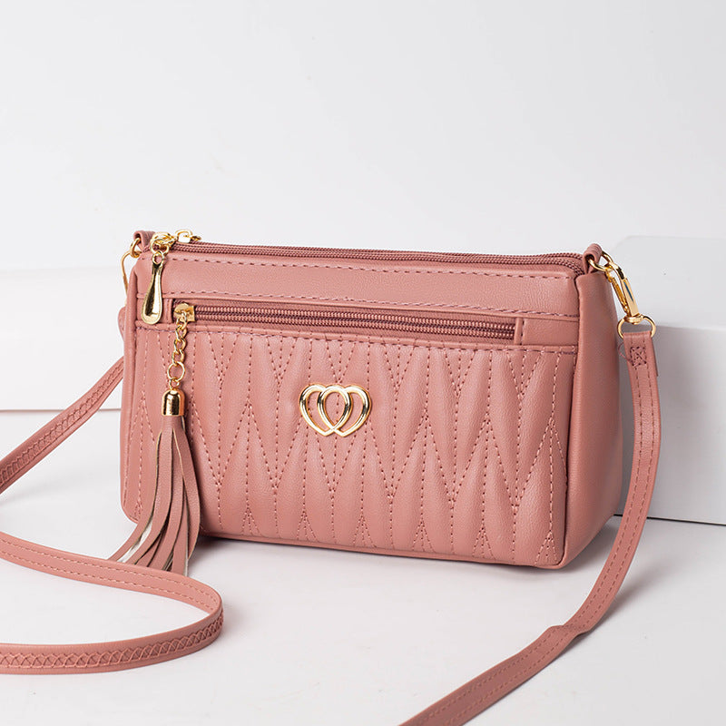 PU Leather Tassel Crossbody Bag
