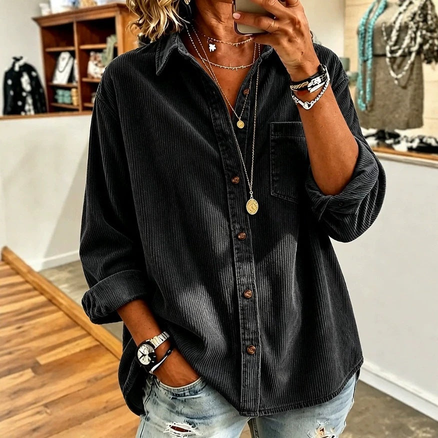 Casual loose-fitting thick shirt teemdrop