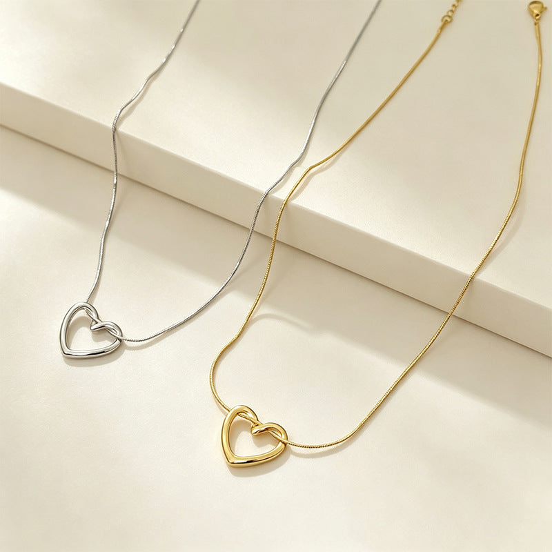 Love heart clavicle chain teemdrop