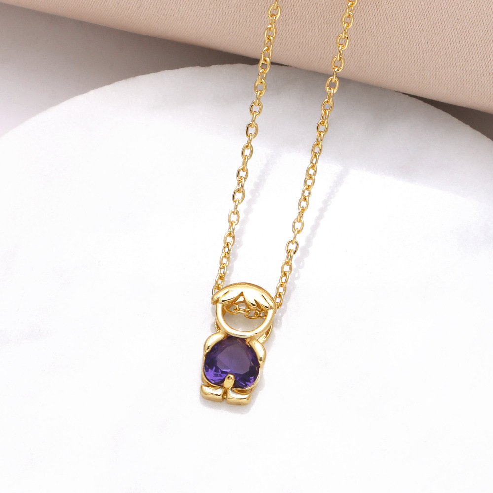 Hanging pendant necklace with hearts