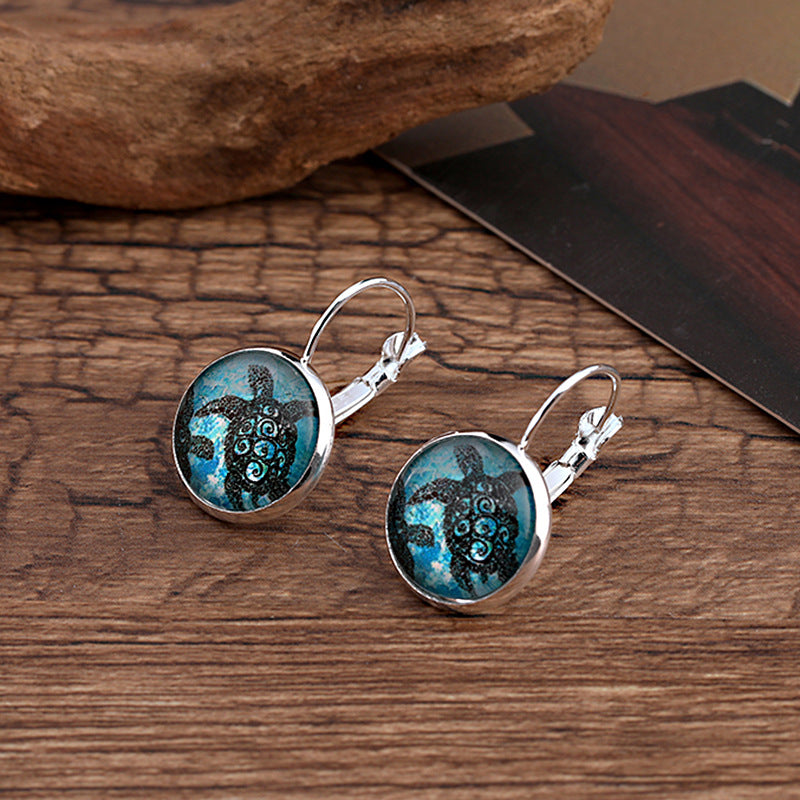 Creative Glass Earrings with Nature Patterns
