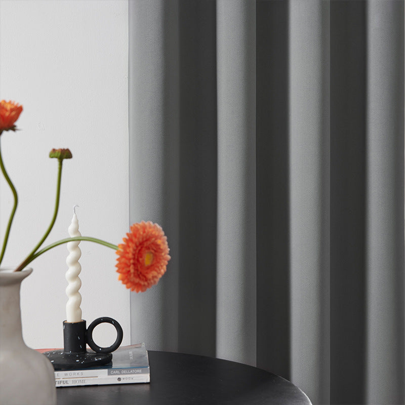 Curtain fabric in solid color with thickened design for shading and heat insulation. teemdrop