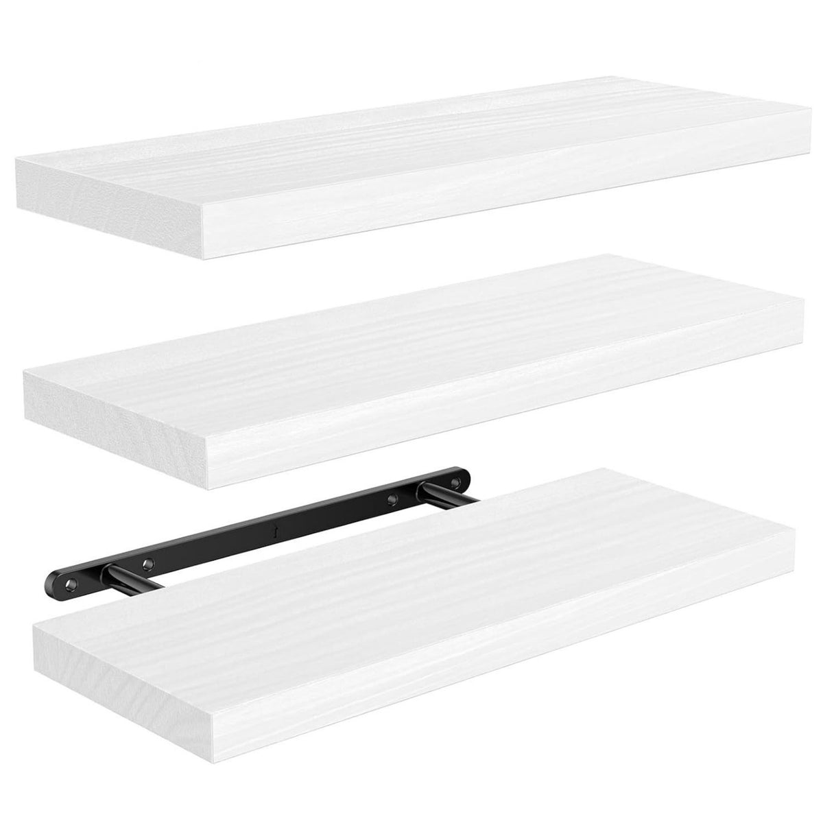 Wooden Floating Wall Mounted Storage Shelf for Bathroom Living Room Kitchen