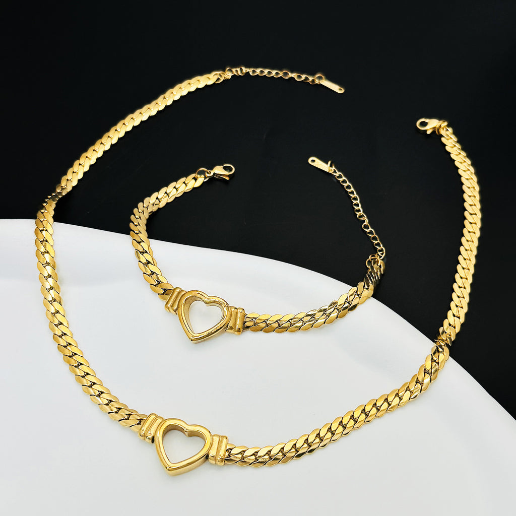 Women's Titanium Steel Heart Pendant Necklace