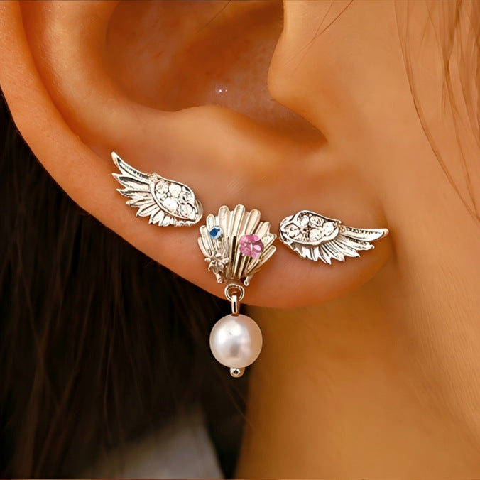 Angel Wing Design Zircon Cartilage Ear Studs