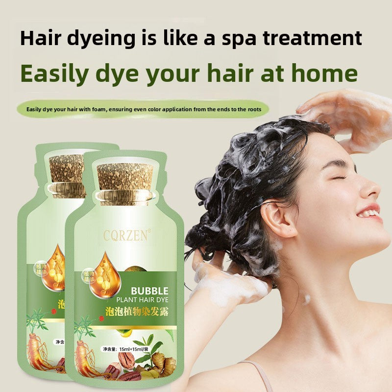 CQRZEN Plant Bubble Hair Dye Foam Temporary Color Unisex Self Application 300ml teemdrop