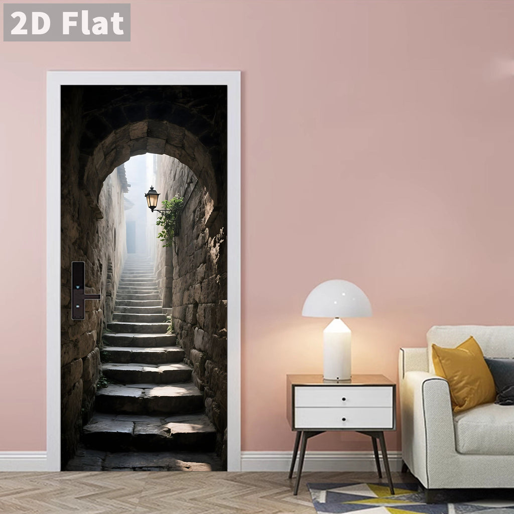 Creative Wooden Door Refurbished Door Stickers Wall Stickers teemdrop