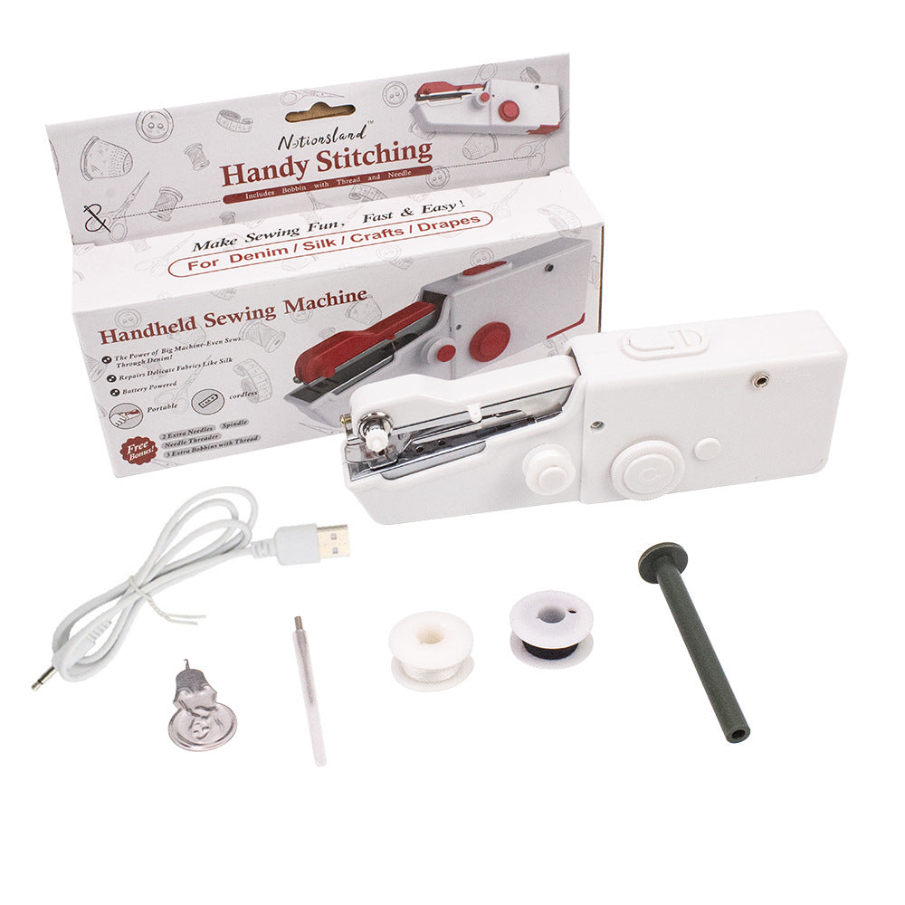 D&D Handheld Electric Household Sewing Machine USB Plug-In Sewing Machine Small Portable Mini Sewing Machine teemdrop