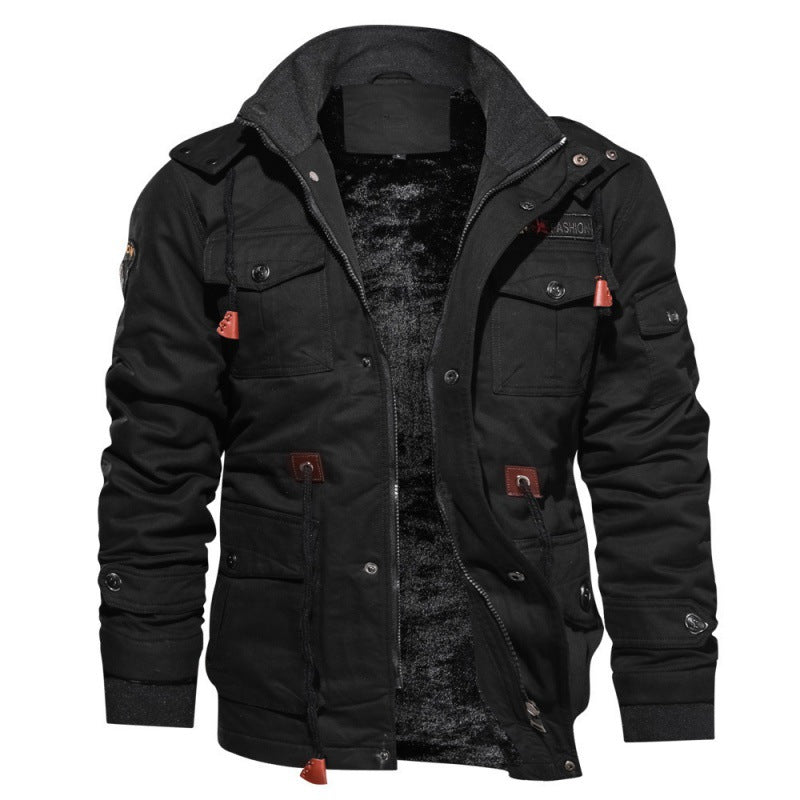 Mens Fleece Lined Hooded Jacket