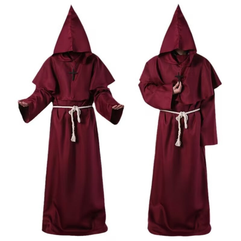Medieval Monk Costume Cloak with Hood
