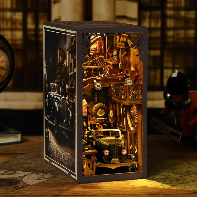 DIY Wooden Miniature Library Cabin Book Nook Building Kit
