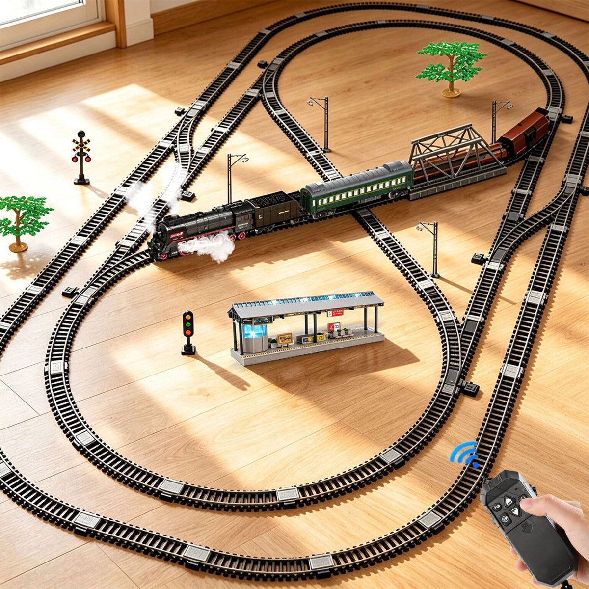Electric Steam Train Locomotive Model Toy