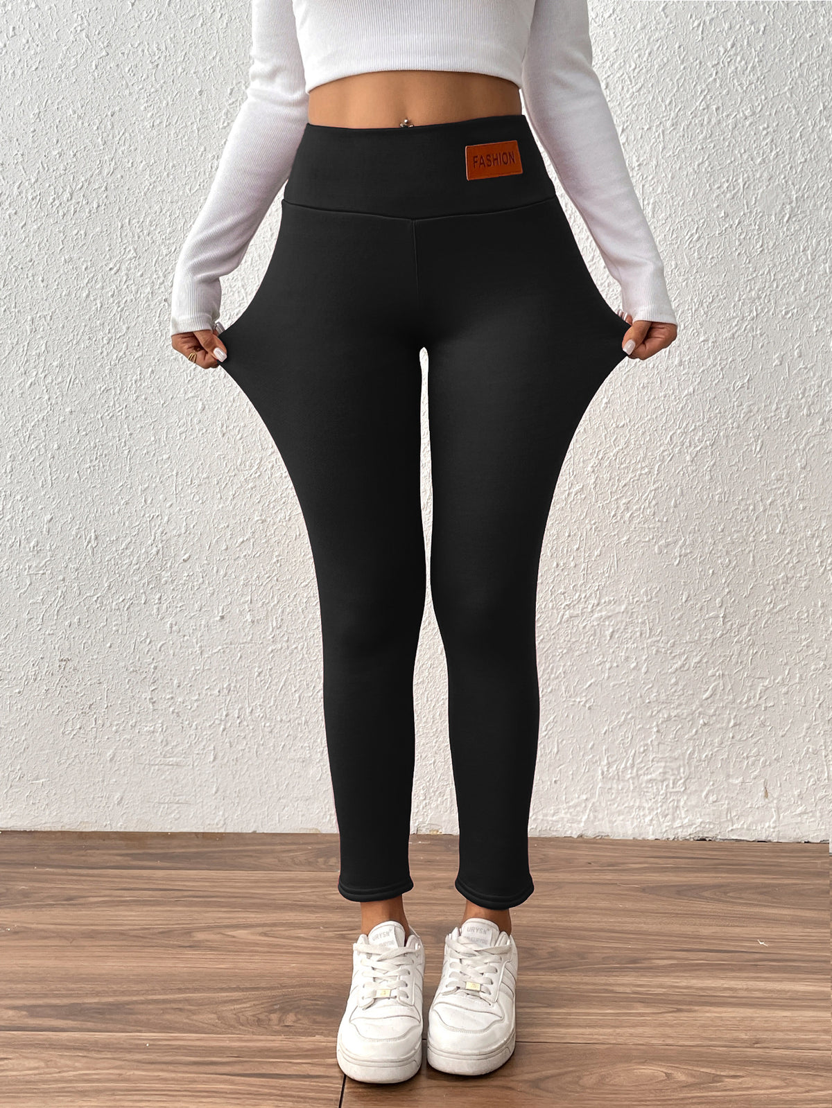 Women's High Waist Cashmere Warm Fleece Lined Elastic Skinny Pants teemdrop