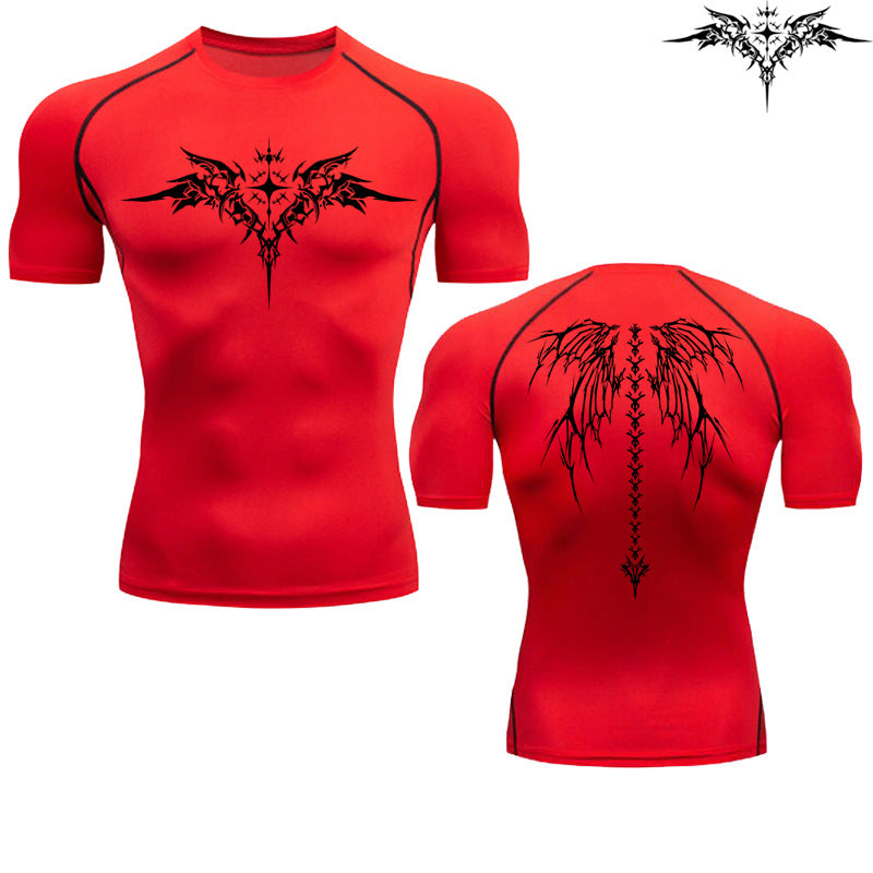 Men's Quick-Dry Compression T-Shirt UV Protection Short Sleeve Athletic Gym Fitness Top teemdrop