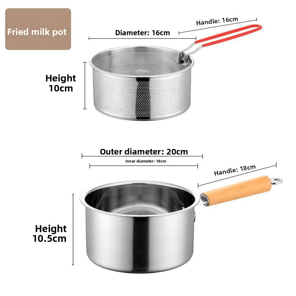 Stainless Steel Frying Pan with Wood Handle