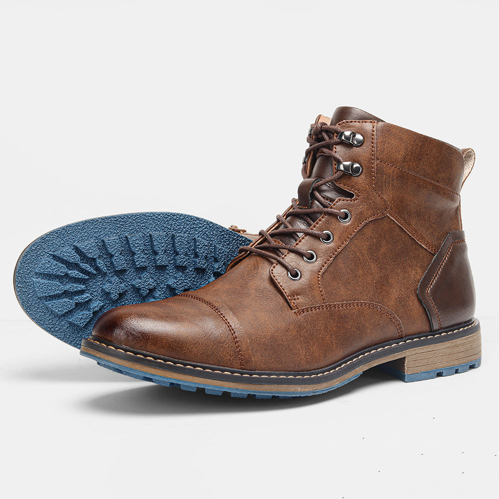 Large Size Men's Martin Boots Side Zipper Work Boots