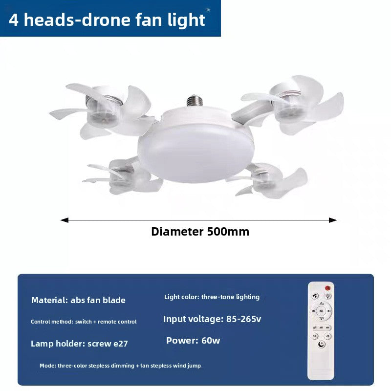 New type of remote-controlled integrated ceiling fan teemdrop