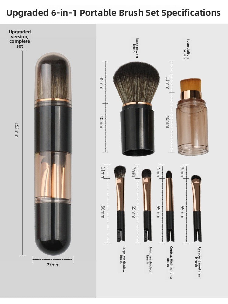Capsule 6-in-1 Retractable Makeup Brush Set