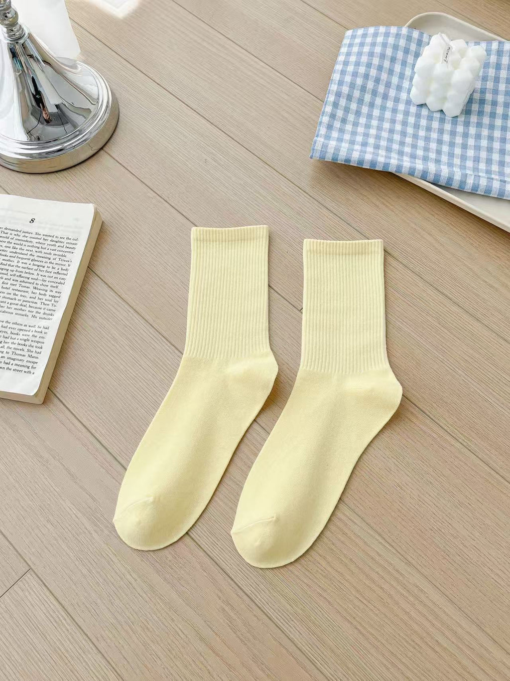Unisex Combed Cotton Mid-Calf Socks teemdrop
