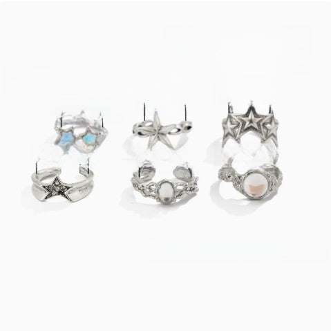 Men's Fashion Alloy Rings Set