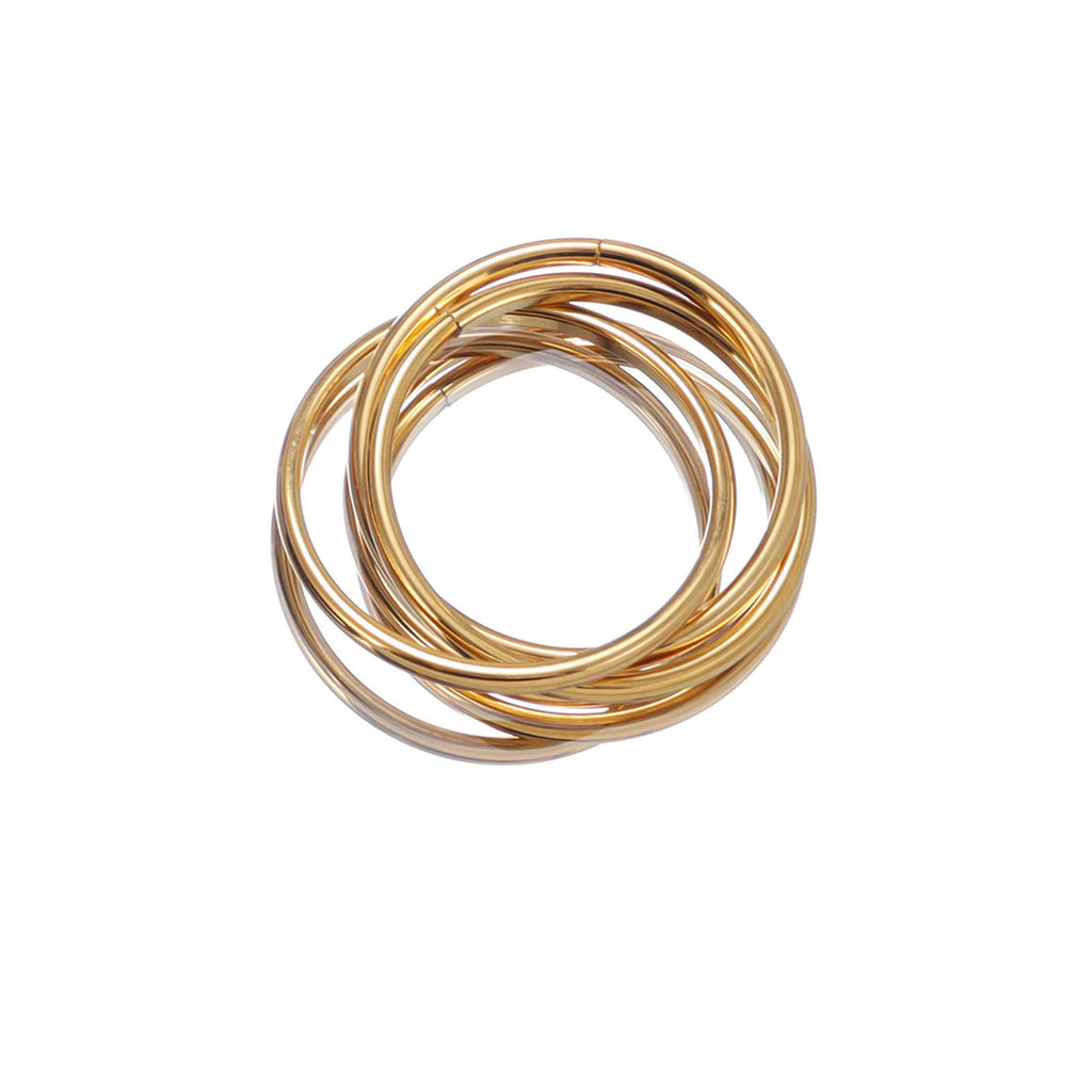 Three Ring Interlocking Titanium Steel Rotating Rings