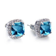 Geometric Full Diamond Zircon Earrings for Women Electroplated Copper Studs
