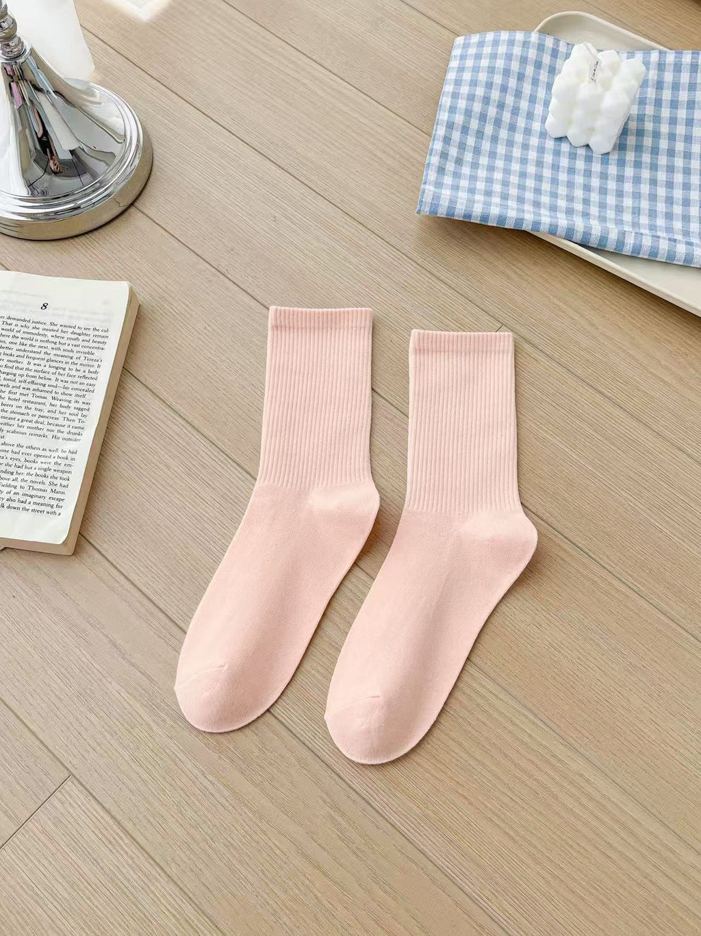 Unisex Combed Cotton Mid-Calf Socks teemdrop