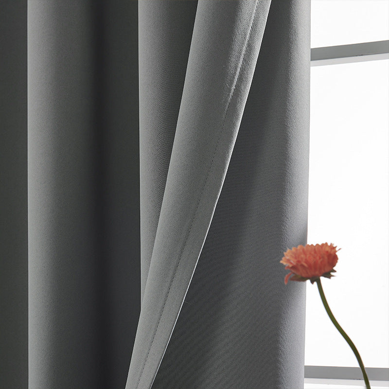 Curtain fabric in solid color with thickened design for shading and heat insulation. teemdrop
