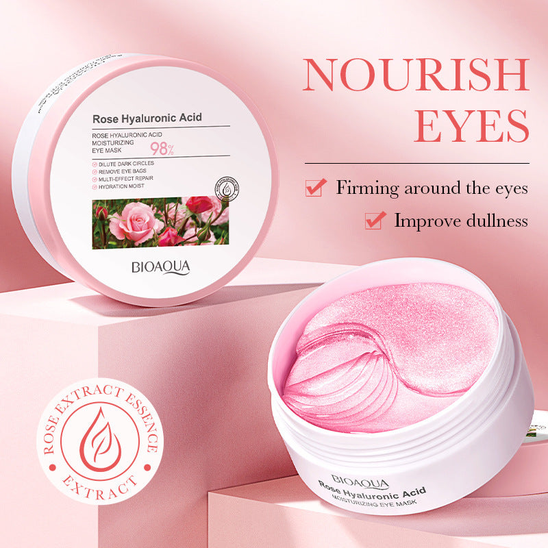 BIOAOUA Rose Hyaluronic Acid Moisturizing Eye Mask 30 Pairs teemdrop